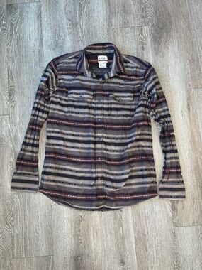 Ariat Mens retro fit casual Black Striped Button down long sleeve casual western